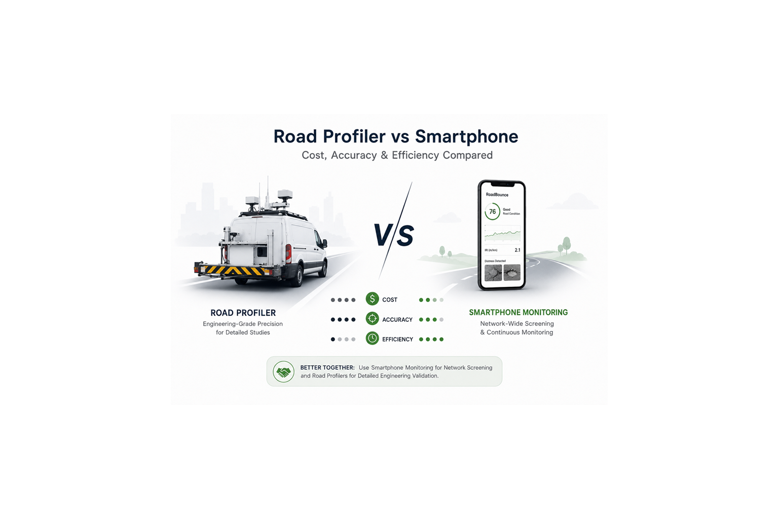 Road Profiler vs Smartphone Monitoring: Cost, Accuracy & Efficiency Compared